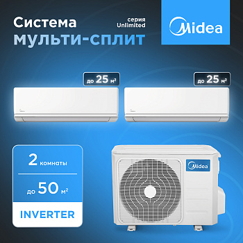 Мульти сплит система Midea M2OE-18HFN8-Q1/MMAG2-09N8D0-I/MMAG2-09N8D0-I